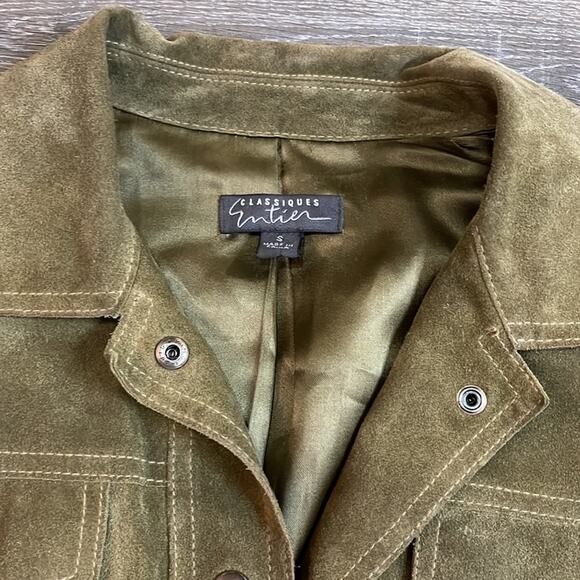 Vintage Green Suede Snap Front Jacket Women’s Size Small - Picture 4 of 8